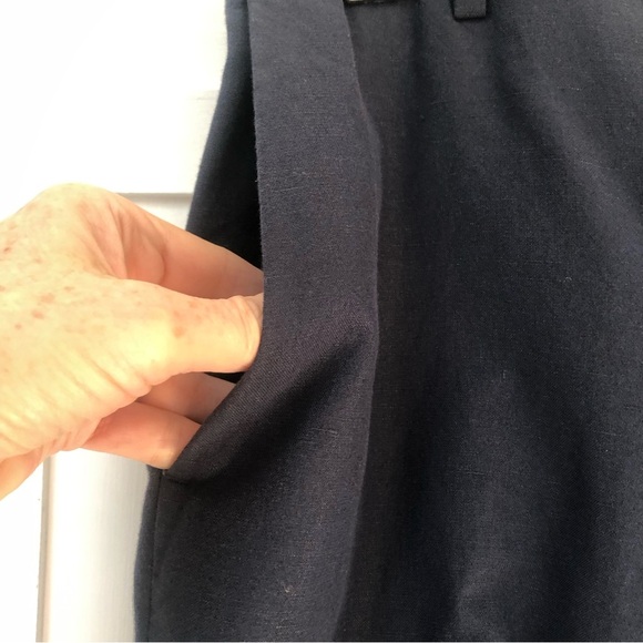 NWT J Crew Ludlow slim fit Irish linen blend navy blue pant 30w/32L - Picture 6 of 9